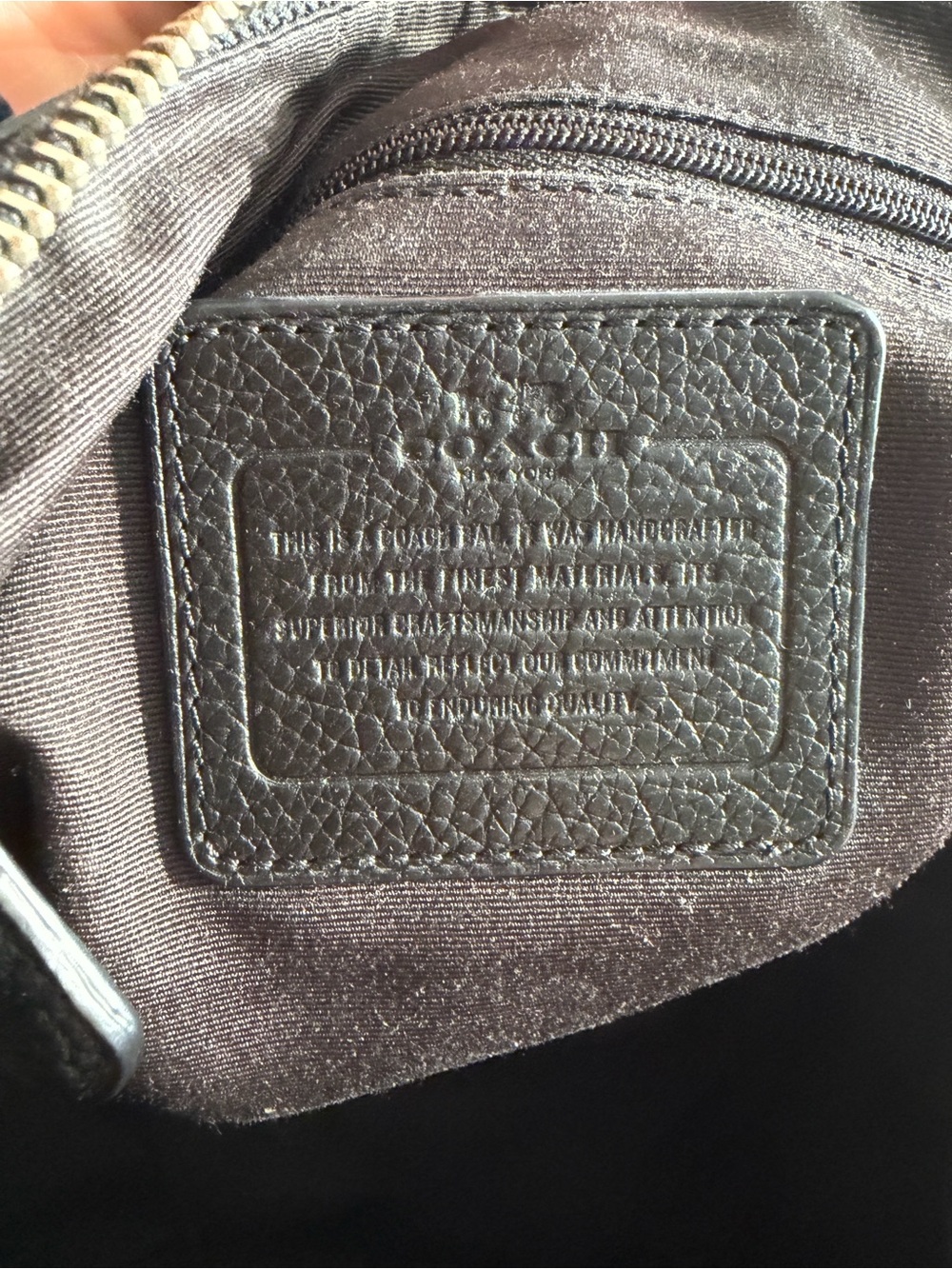 Coach Black Pebbled Leather Tote with Removable Strap - Picture 7 of 8